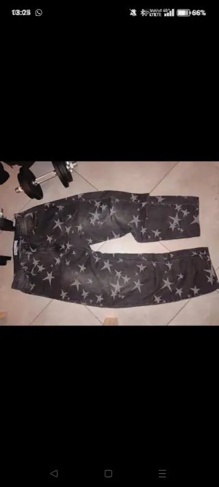 Jeans baggy y2k grigi con stelle