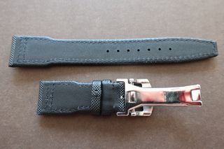 Cinturino 21mm Nylon Nero 21/18mm stile IWC Deplo