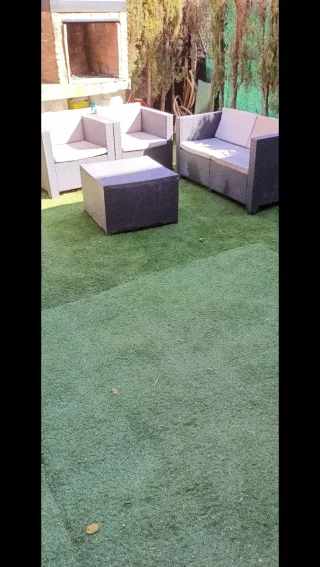 Conjunto Muebles Jardín Ratán Gris y Beige