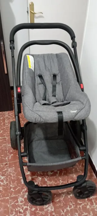 Carrito de bebé gris Asalvo