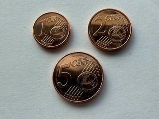 Trio Monedas Lituania 1, 2 y 5 Céntimos
