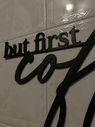 Letrero but first coffee madera (40cm)