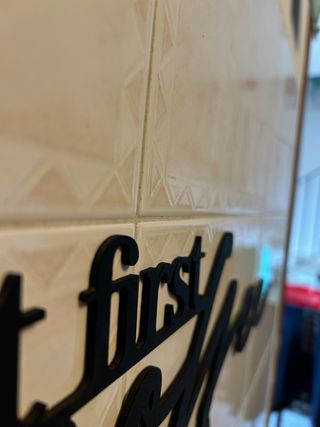 Letrero but first coffee madera (40cm)