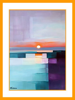 Cuadro Abstracta Cielo y Mar Azul y Morado