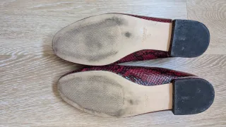 Zapatos planos Zara piel serpiente burdeos 38