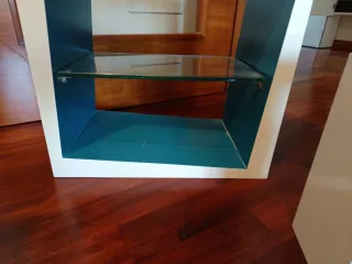 Pack 4 Estanterías Cubo Blanco/Azul
