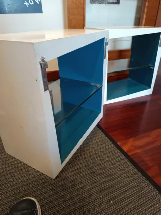 Pack 4 Estanterías Cubo Blanco/Azul