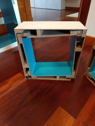 Pack 4 Estanterías Cubo Blanco/Azul