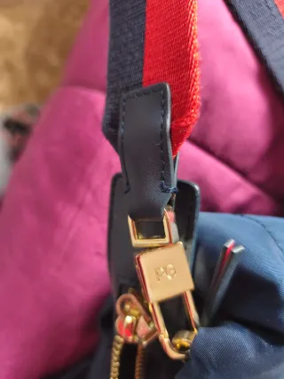 Bolso Purificación García azul y rojo