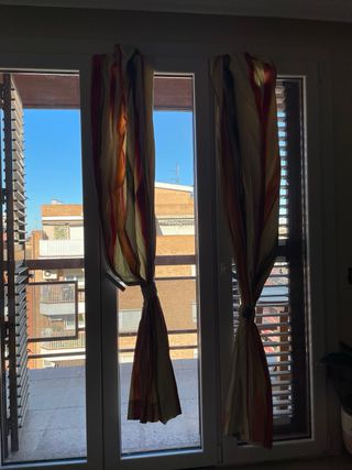 Cortinas de tela con rayas