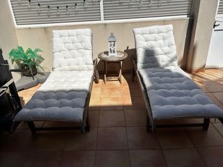 2 Hamacas de teca y cojines tela- OROPESA DEL MAR