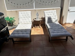 2 Hamacas de teca y cojines tela- OROPESA DEL MAR