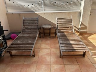 2 Hamacas de teca y cojines tela- OROPESA DEL MAR