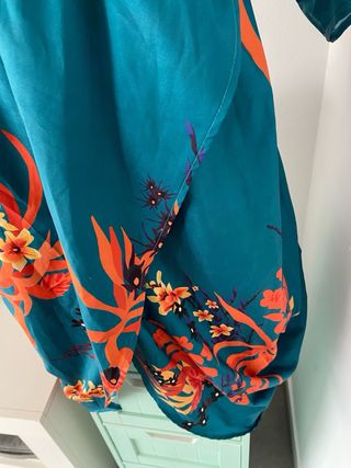 Vestido largo asimétrico kimono