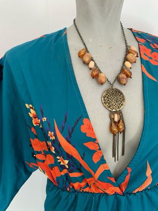 Vestido largo asimétrico kimono