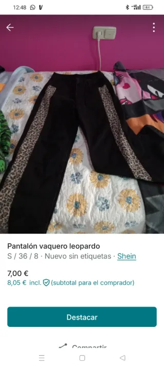 Pantalón vaquero leopardo Shein