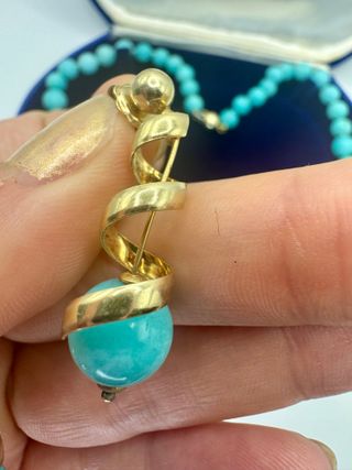 Parure Amazzonite e Oro Argento collana orecchini