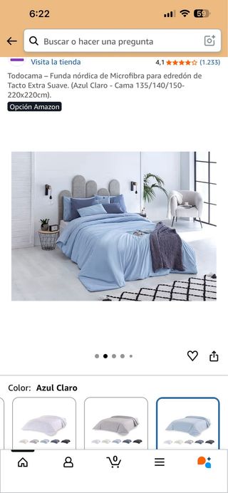 Funda Nórdica Microfibra Azul 220x220cm