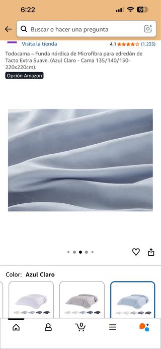 Funda Nórdica Microfibra Azul 220x220cm