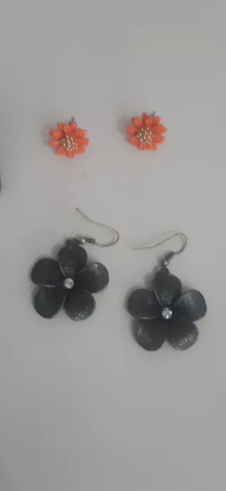 Lote 10 pendientes flores