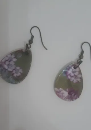 Lote 10 pendientes flores