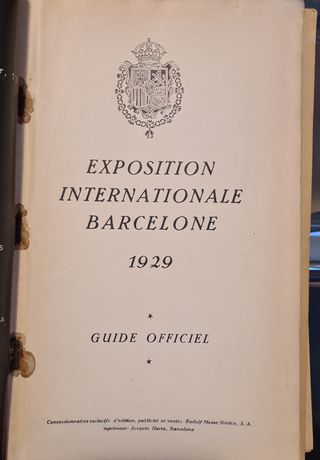 Exposition Internat Barcelone 1929 Guide Officiel