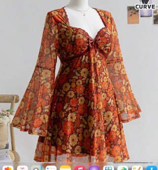 Vestido Vintage Estampado Floral