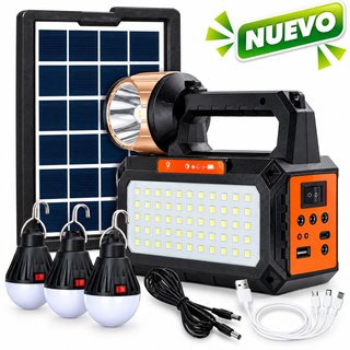 Kit Solar Emergencia + Bombillas + Linterna+Radio