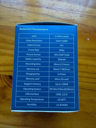 Cámara Deportiva Mini DV negra