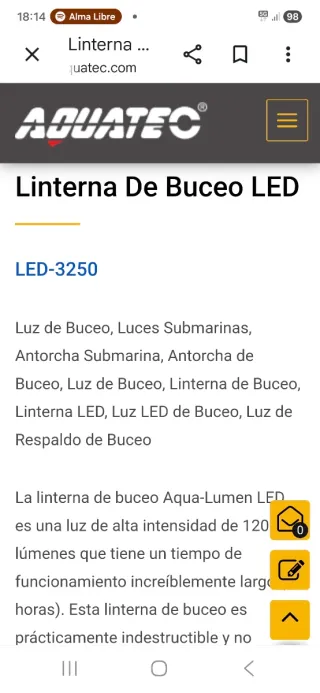 Linterna LED Sumergible