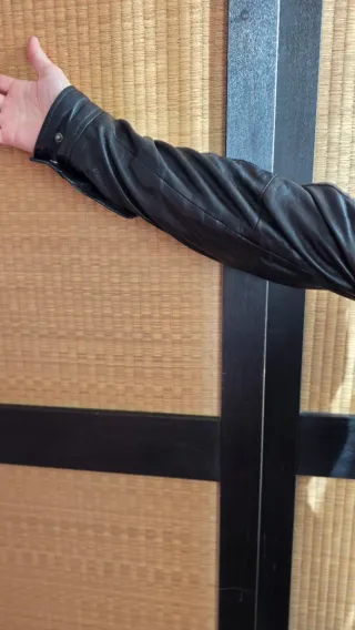 Giacca in pelle uomo nera