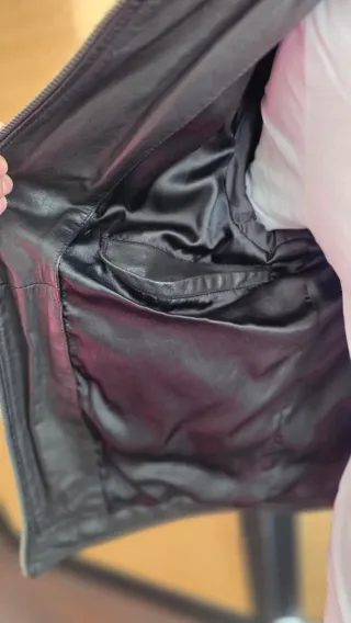 Giacca in pelle uomo nera