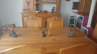 Mesa y 6 sillas roble macizo