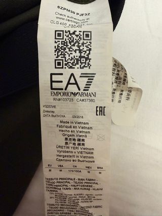 Sudadera Zip EA7 Emporio Armani Verde Naranja