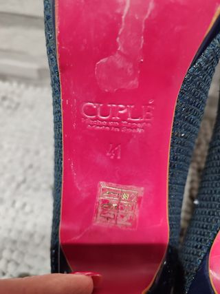 Zapatos Cuplé azul brillo tacón aguja