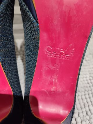 Zapatos Cuplé azul brillo tacón aguja