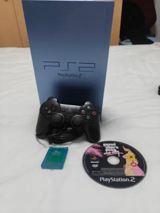 PS2 Aqua + Mando + Memory Card