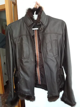 Cazadora de piel marrón Ducson