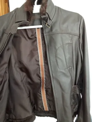 Cazadora de piel marrón Ducson