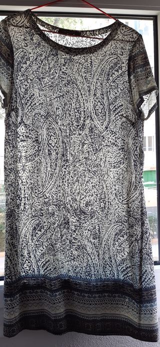 Vestido estampado bohemio azul T42-44