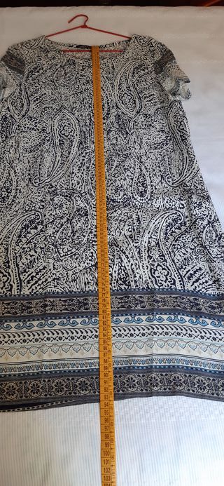 Vestido estampado bohemio azul T42-44