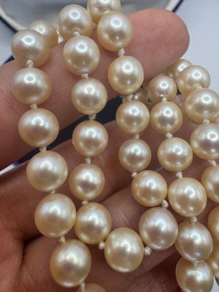 Collana Perle Akoya Oro Bianco 18kt Diamanti