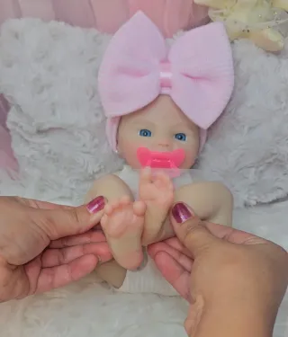 Muñeca Reborn Silicona Platino Bebé