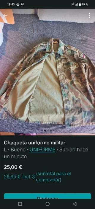 Chaqueta militar camuflaje