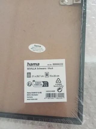 Marco Hama DIN A4 Negro Cristal