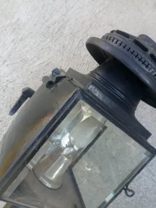 Farol de Carruaje auténtico Vintage negro.