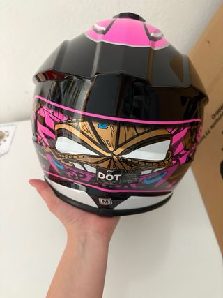 Casco Moto Enduro/Motocross Mujer Negro/Fucsia Nue
