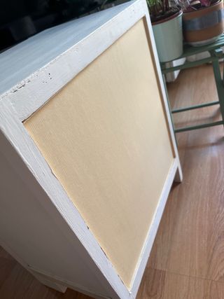 Mesita auxiliar rústica madera y yute