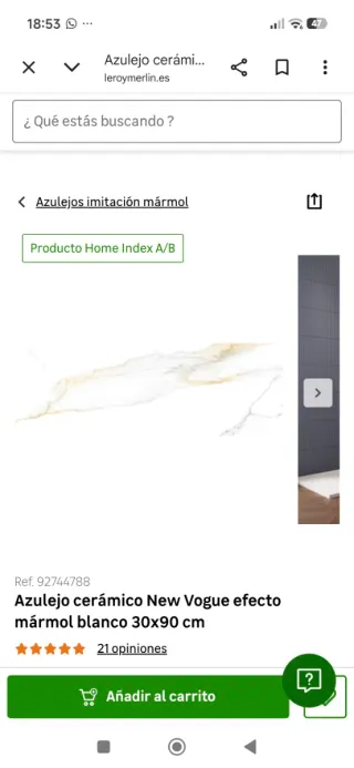 Azulejos VOGUE BIANCO efecto mármol