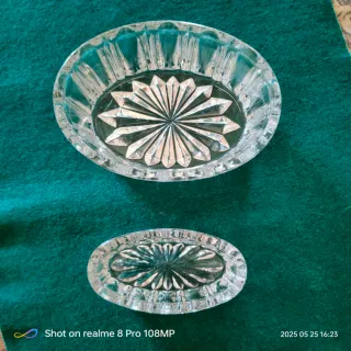 Coppia vassoi cristallo ovali